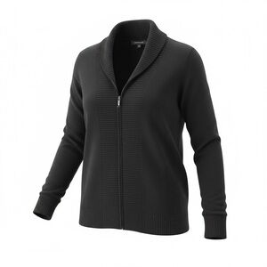 Avenue Ribbed Black Sweater